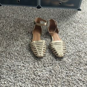 Never worn, Gold strapped sandal, sz 11